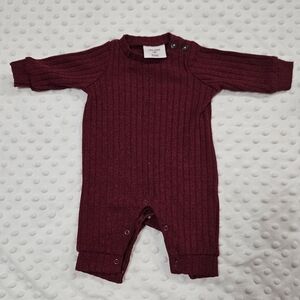 Cozy Maroon Knit Baby One Piece